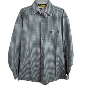 Wrangler George‎ Straight Blue Plaid Cowboy Cut Western Long Sleeve Shirt Mens L